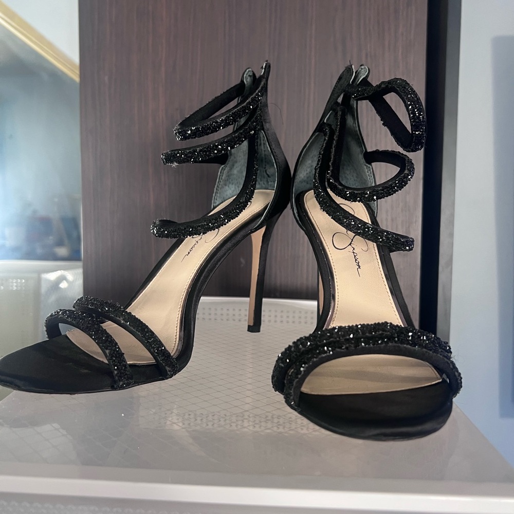 Elegant Black Strappy Heels